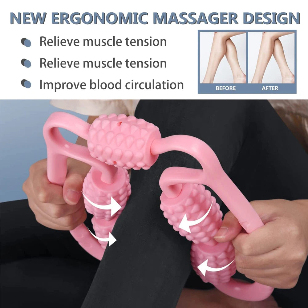 5 Wheel Foam Handle Roller ( Deep Tissue Massager)