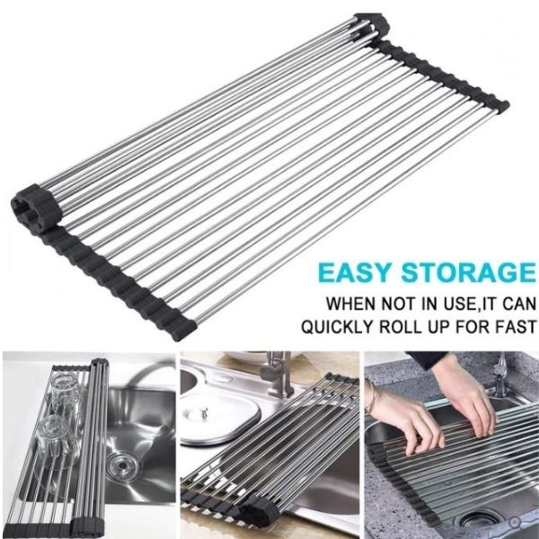 Multipurpose Roll-Up Dish Drying Rack